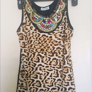 Leopard top, mesh top , lace top